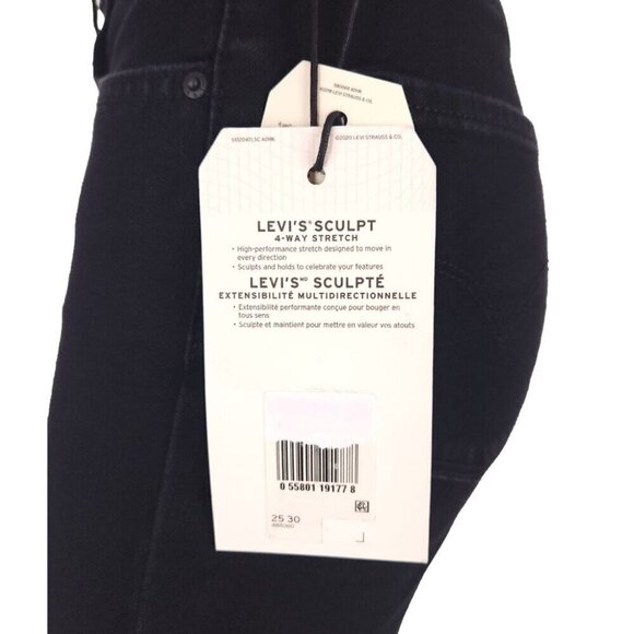 Levi's 721 High Rise Skinny Jeans Size XS 25 x 30 Soft Black $95 - Picture 15 of 16